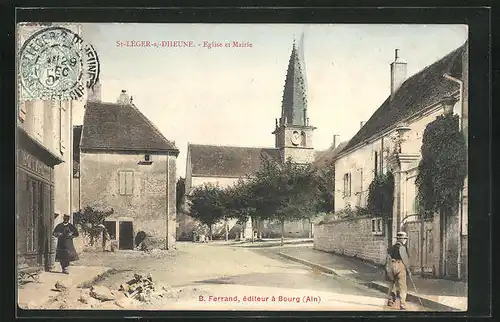 AK St-Léger-s-Dheune, Eglise et Mairie