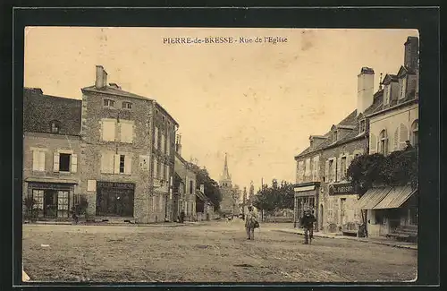 AK Pierre-de-Bresse, Rue de l`Eglise, Strassenpartie