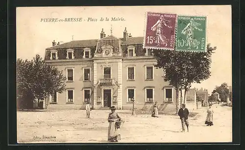 AK Pierre-en-Bresse, Place de la Mairie