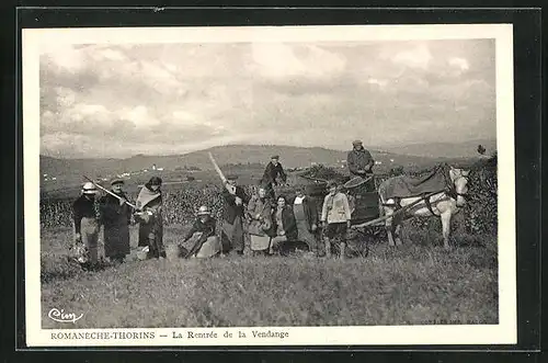 AK Romanèche-Thorins, La Rentrée de la Vendange