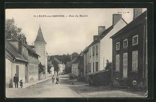 AK St-Léger-sur-Dheune, Rue du Reulet, Strassenpartie
