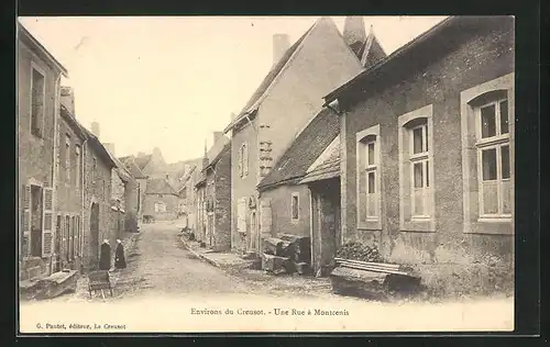 AK Montcenis, Une Rue, Strassenpartie