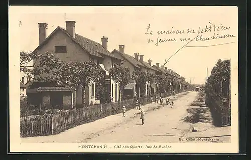 AK Montchanin, Cité des Quartz, Rue St-Eusèbe, Strassenpartie