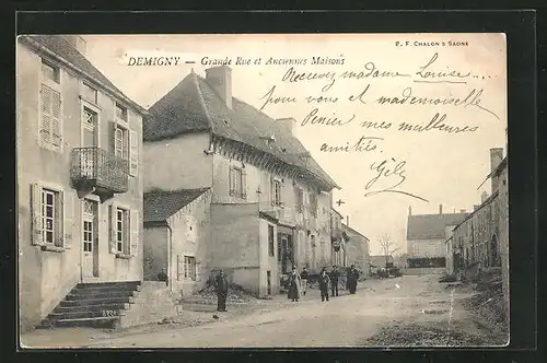 AK Demigny, Grande Rue et Anciennes Maisons