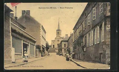 AK Epinac-les-Mines, Rue Franche, Strassenpartie