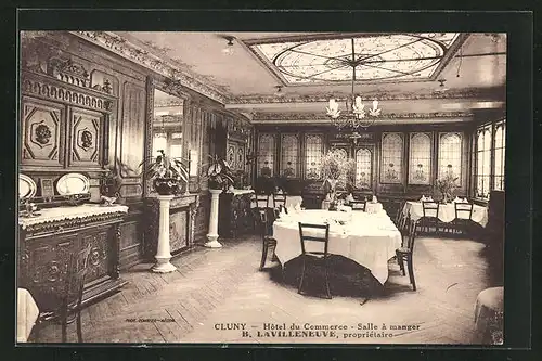 AK Cluny, Hotel du Commerce, Salle à manger