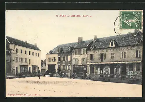 AK St-Léger-sur-Dheune, Hotel du Commerce, La Place