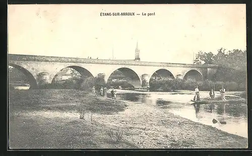 AK Étang-sur-Arroux, Le Pont, Idyll an der Brücke