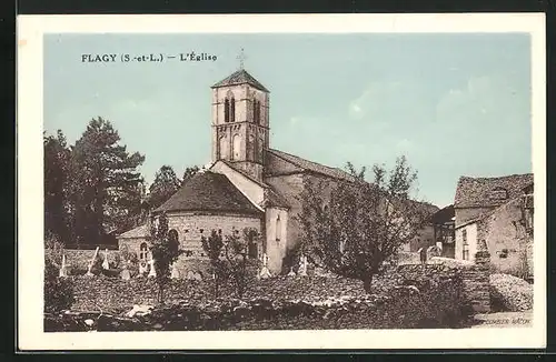 AK Flagy, L`Église, Ansicht der Kirche