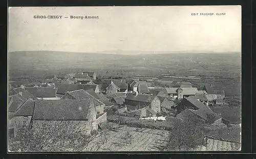 AK Gros-Chigy, Bourg-Amont, Ortsansicht mit Blick ins Land