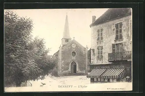 AK Dennevy, Cafe Perrin-Chalon et l`Eglise