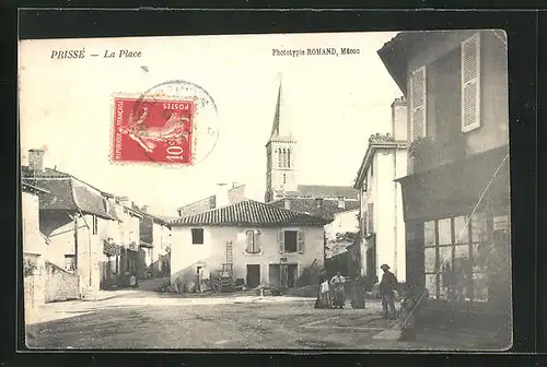 AK prisse, La Place, vue sur l`Eglise