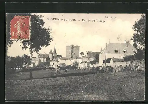 AK Saint-Sernin-du-Bois, Entrée du Village