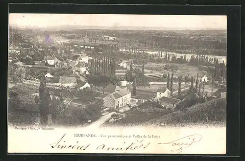 AK Iguerande, Vue panoramique et Vallée de la Loire