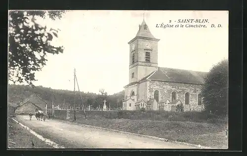 AK Saint-Blin, L'Eglise et le Cemetiére