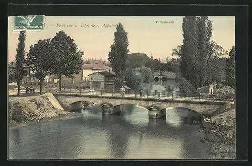 AK Chagny, Pont sur la Dheune et Abbatoire