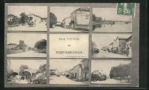 AK Pontanevaux, Quartier de la Gare, Route de Lyon, Route de la Chapelle