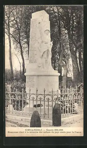 AK Ciry-le-Noble, Guerre 1914-1918, Monument cleve a la memoire des enfants du pays morts pour la France