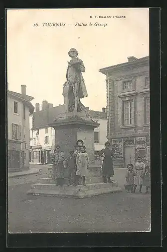 AK Tournus, Statue de Greuze