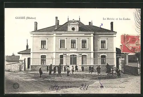 AK Gleizé, La Mairie et les Écoles
