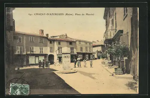 AK Chazay-d`Azergues, Place du Marché