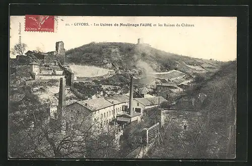 AK Givors, Les Usines de Moulinage Faure et les Ruines du Chateau