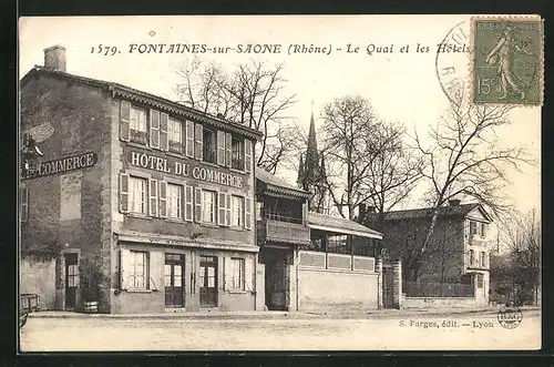 AK Fontaines-sur-Saone, Le Quai et les Hotels