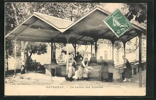 AK Sathonay-Camp, le Lavoir des Zouaves