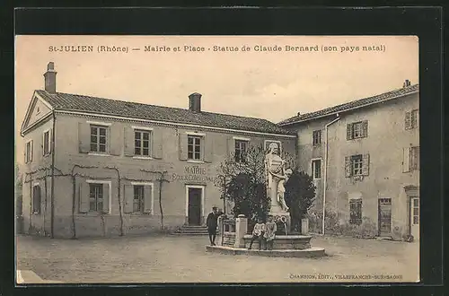 AK St-Julien, Mairie et Place, Statue de Claude Bernard