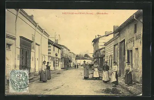 AK Neuville-sur-Orne, Grande-Rue