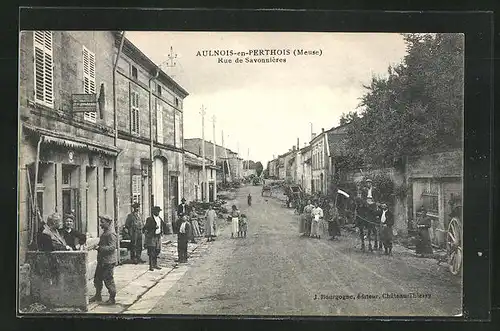 AK Aulnois-en-Perthois, Rue de Savonniéres