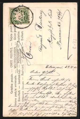 AK Kleiner Harlekin mit Sektflasche Rheinberg Herb, Reklame