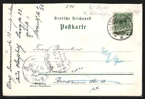 Lithographie Suderode a. Harz, Gasthaus Felsenkeller, Stubenberg, Lauenburg