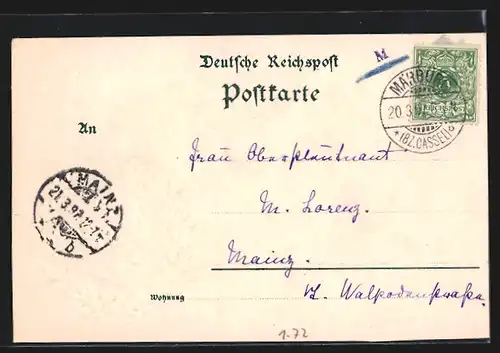 AK Erinnerungs-Gruss der Nationalfeier 1897 aus Anlass des 100jährigen Geburtstages Sr. Majestät Kaiser Wilhelm I.