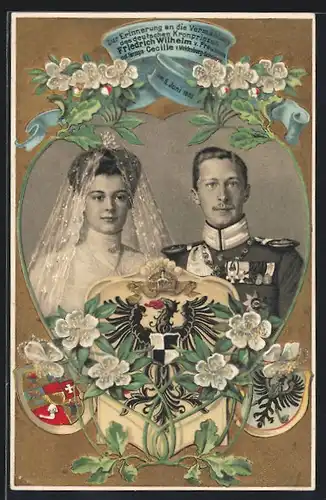 AK Vermählung des deutschen Kronprinzenpaares Friedrich Wilhelm von Preussen, 1905