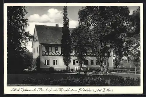 AK Bodenwerder /Weserbergland, Münchhausens Geburtshaus, jetzt Rathaus