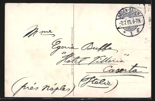 AK Baden-Baden, Blick auf Konversationshaus mit Terrasse