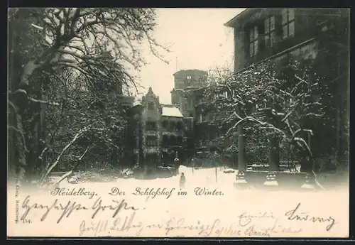 AK Heidelberg, Der Schlosshof im Winter