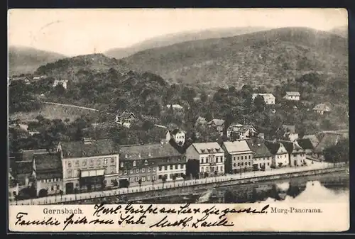 AK Gernsbach, Murg-Panorama