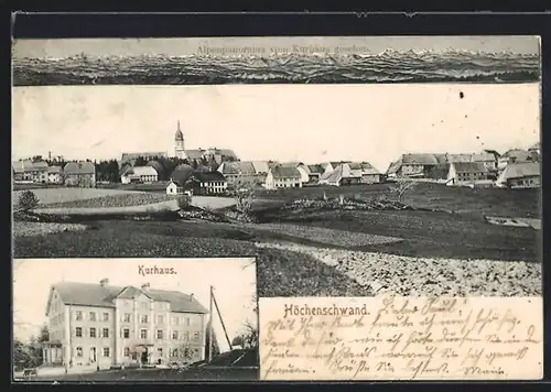 AK Höchenschwand, Kurhaus, Alpenpanorama vom Kurhaus gesehen