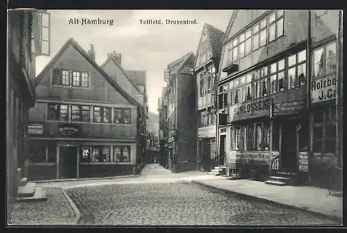 AK Hamburg, Teilfeld, Druvenhof in Alt-Hamburg