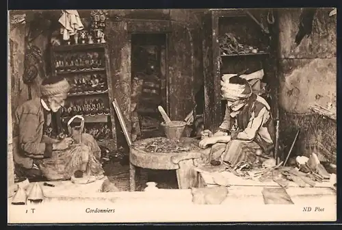 AK Cordonniers, arabische Schuster bei der Arbeit
