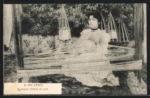 AK Syrie, Syrienne fileuse de soie, Syrische Seidenspinnerin