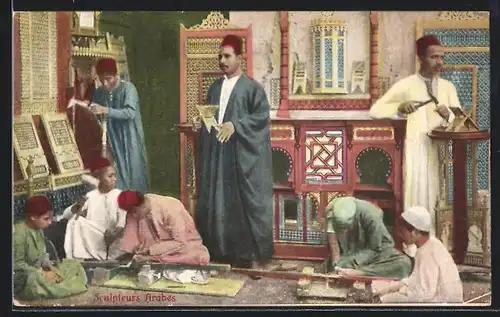AK Sculpteurs Arabes, arabische Handwerker