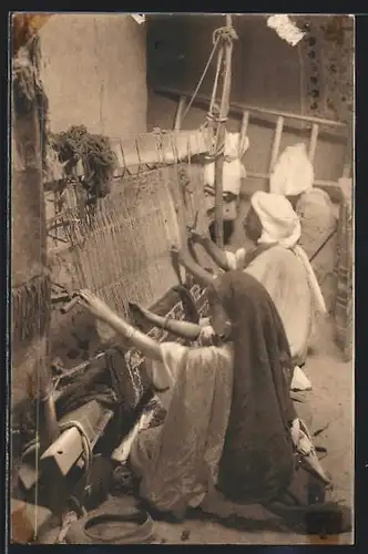 AK Tisseurs de Tapis, arabische Teppichweber bei der Arbeit