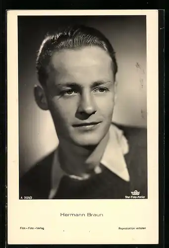 AK Schauspieler Hermann Braun mit melancholischem Blick