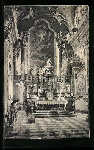 AK Einsiedeln, Stift Einsiedeln, Kirche und Choraltar