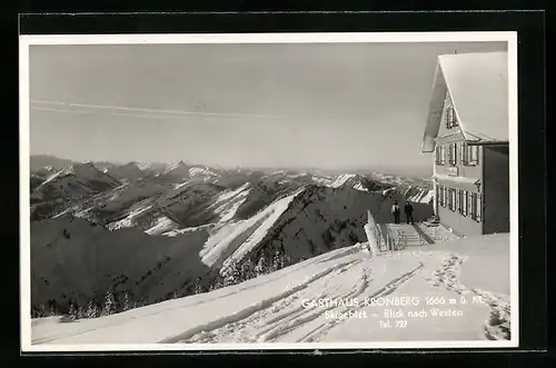 AK Gonten, Gasthaus Kronberg, Blick nach Westen