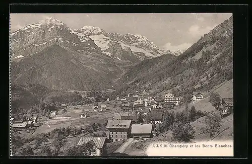 AK Champéry, Vue générale et les Dents Blanches