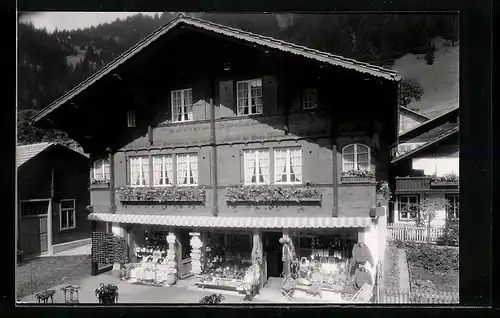 AK Adelboden, Wohnhaus mit Ladengeschäft